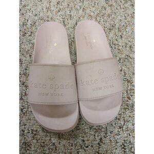 Kate Spade New York 5B Pink Rubber Sunny Slides Sandals
